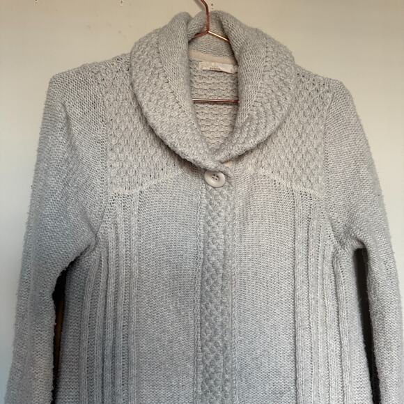 Prana Elsin Sweater Cardigan Women S Gray Lagenlook Organic Cotton Minimalist - Picture 3 of 9